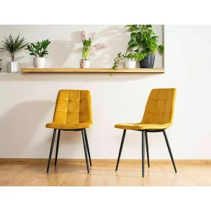 Krzesło mila velvet czarny stelaż/curry bluvel 68