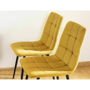 Krzesło mila velvet czarny stelaż/curry bluvel 68