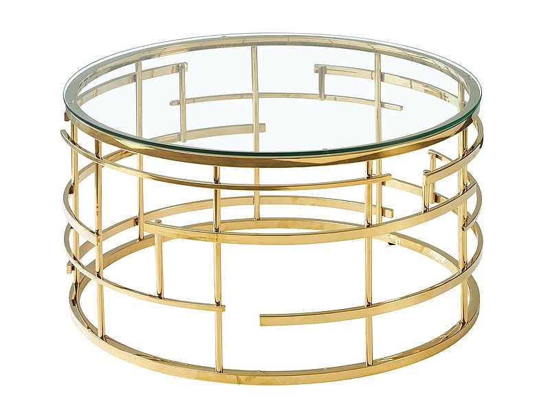 ława livia transparentny/złoty fi 80