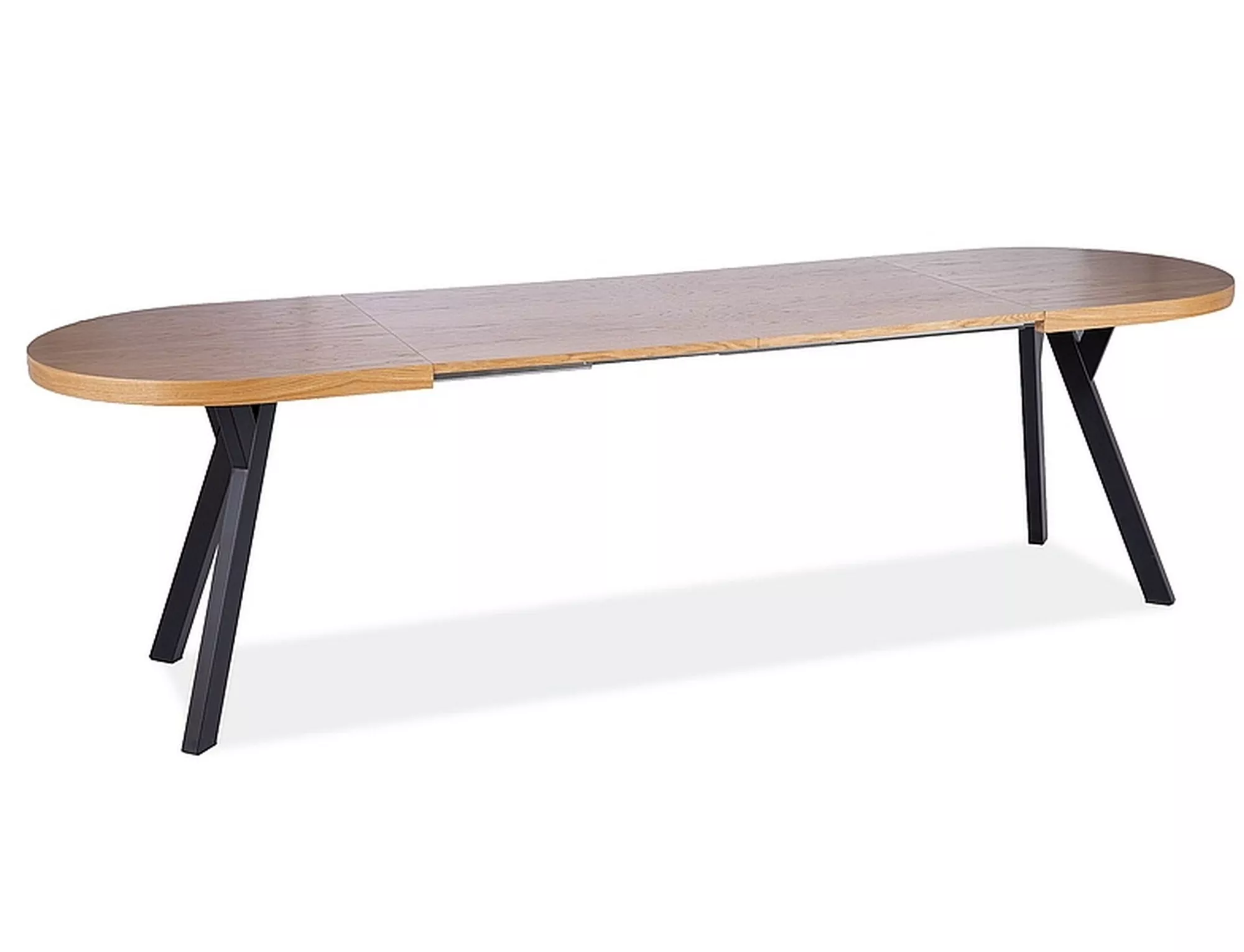 Stół domingo ii okleina naturalna dąb / czarny 140(272)x80