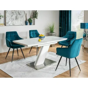 Krzesło lilia velvet czarny stelaż/turkus bluvel 85