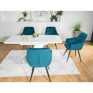 Krzesło lilia velvet czarny stelaż/turkus bluvel 85