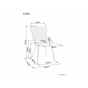 Krzesło lotus velvet czarny stelaż/szary bluvel 14