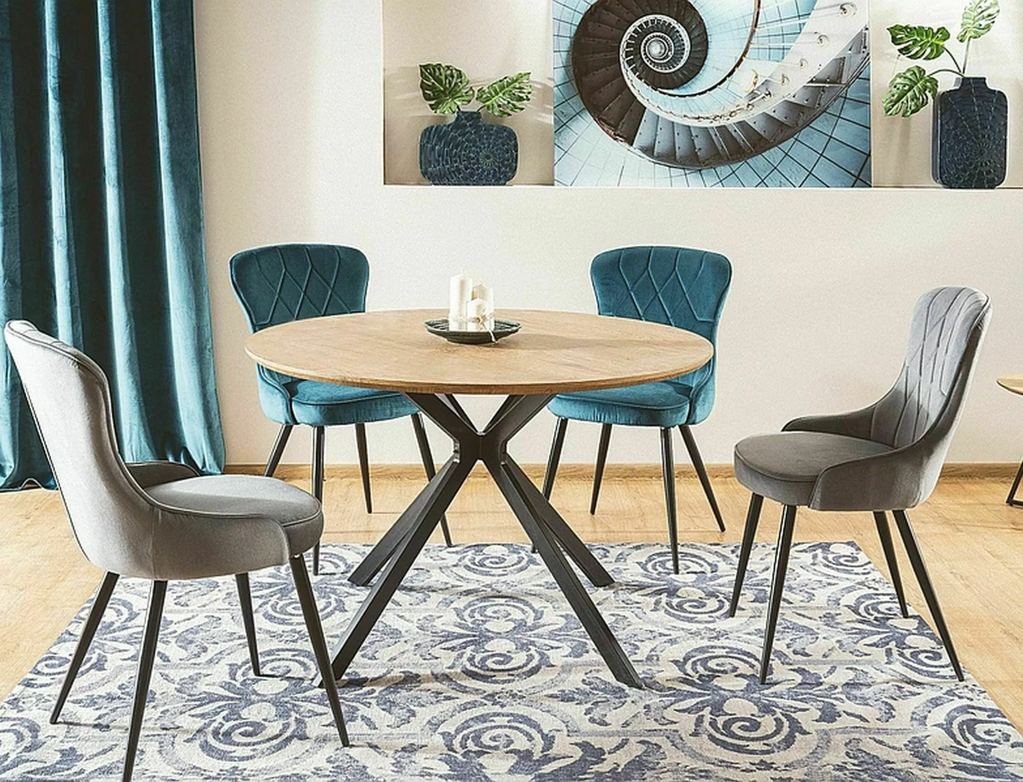 Krzesło lotus velvet czarny stelaż/szary bluvel 14