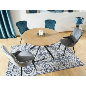 Krzesło lotus velvet czarny stelaż/szary bluvel 14