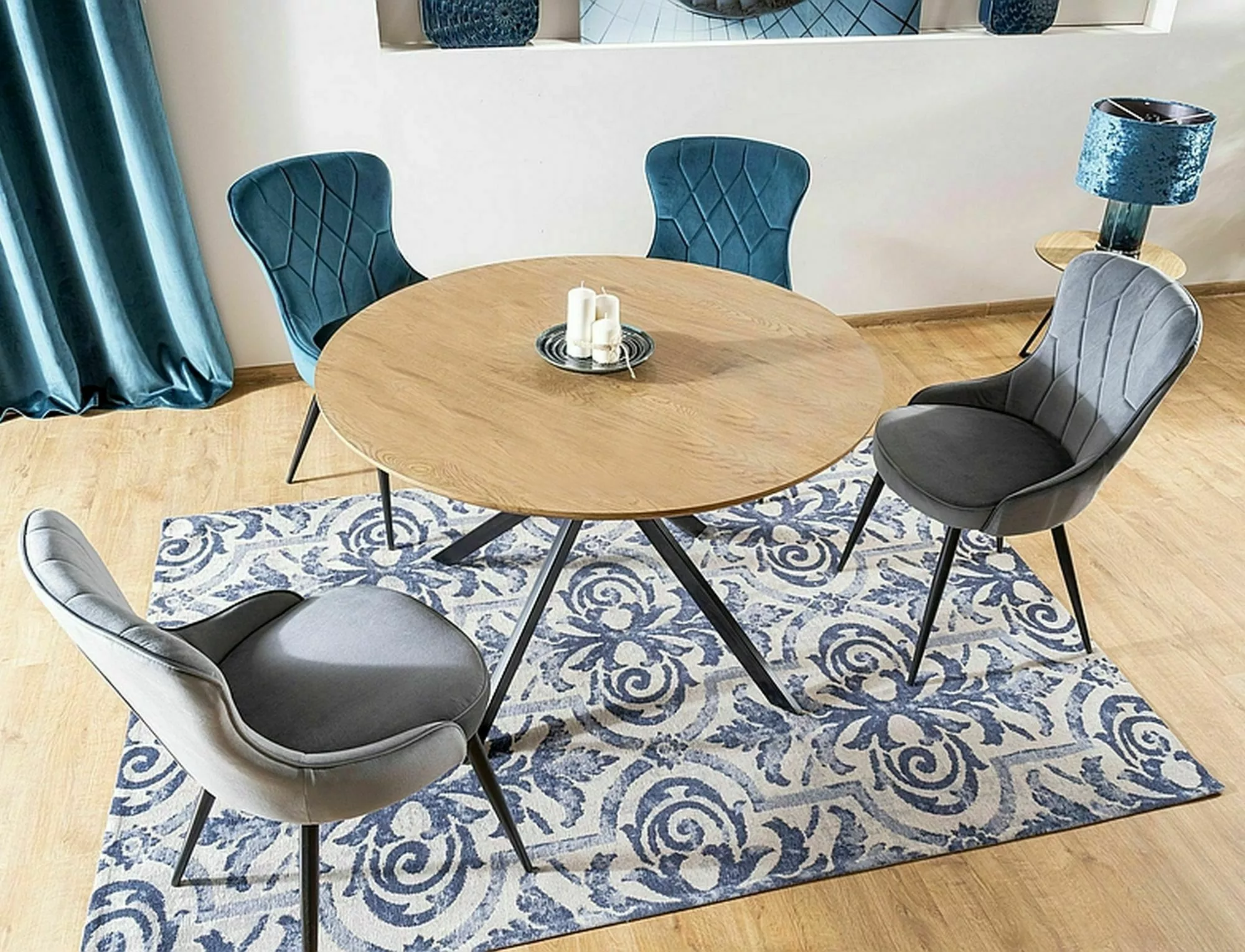 Krzesło lotus velvet czarny stelaż/szary bluvel 14