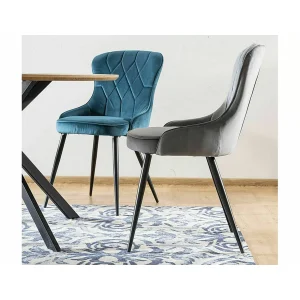 Krzesło lotus velvet czarny stelaż/szary bluvel 14