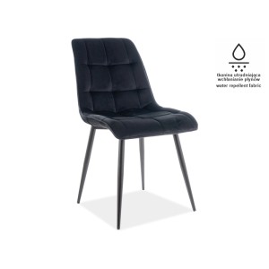 Krzesło chic matt velvet 99 czarny stelaż / czarny