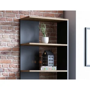 Regał corner dąb wotan+czarny 170x60