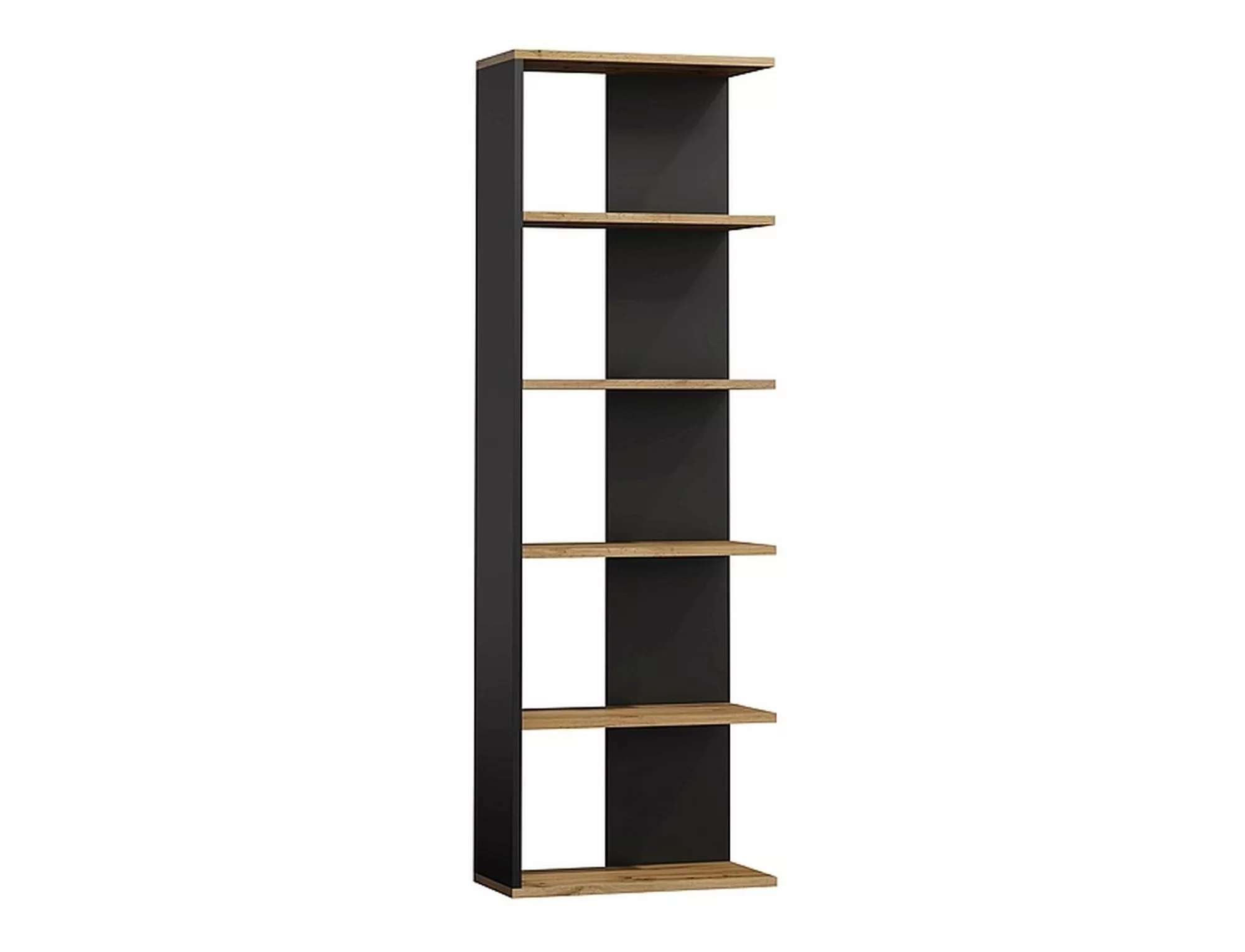 Regał corner dąb wotan+czarny 170x60