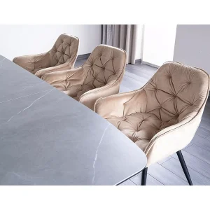 Krzesło cherry velvet czarny stelaż/beż bluvel 28