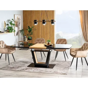 Krzesło cherry velvet czarny stelaż/beż bluvel 28