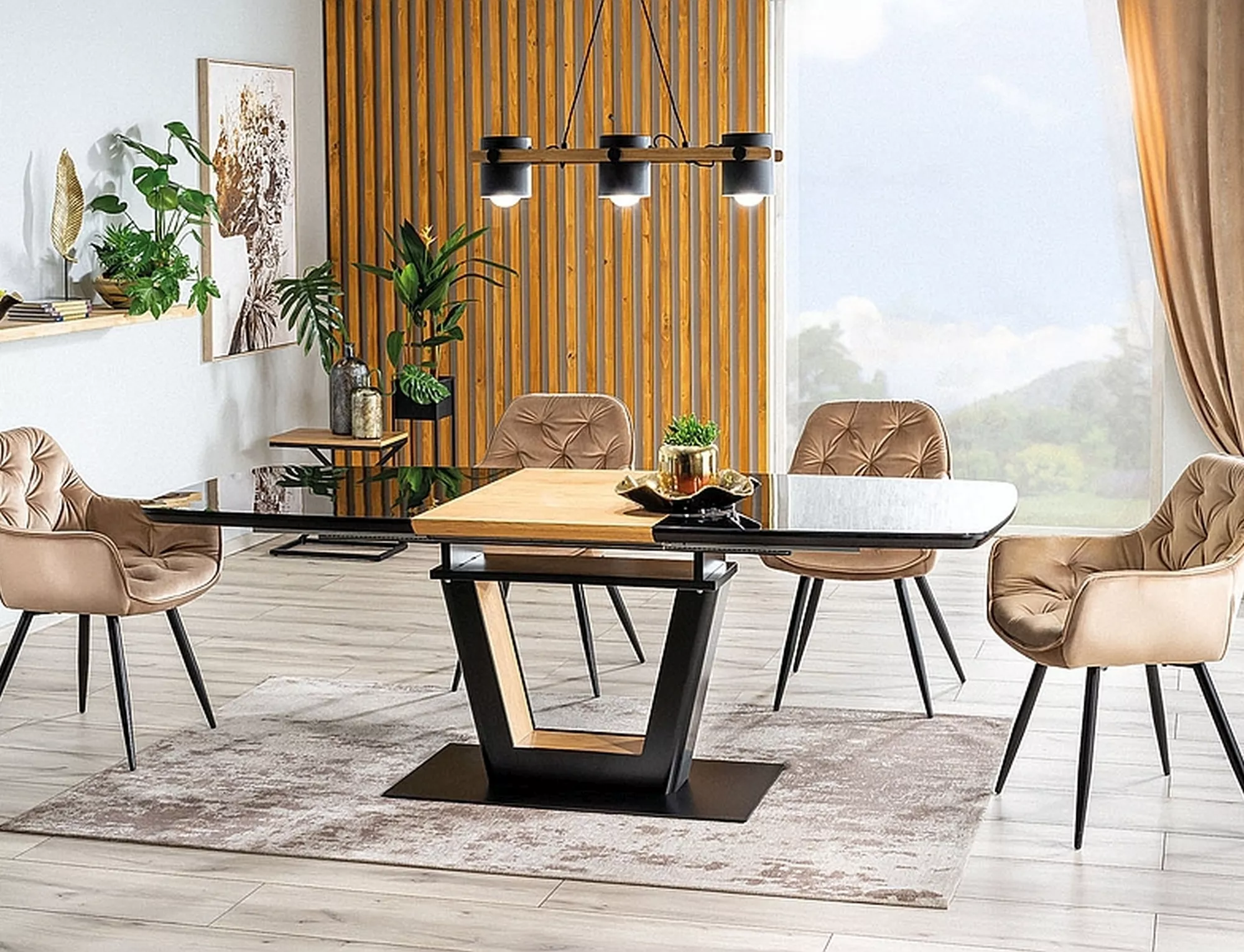 Krzesło cherry velvet czarny stelaż/beż bluvel 28