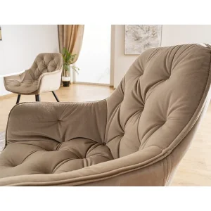 Krzesło cherry velvet czarny stelaż/beż bluvel 28