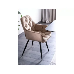 Krzesło cherry velvet czarny stelaż/beż bluvel 28
