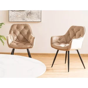 Krzesło cherry velvet czarny stelaż/beż bluvel 28