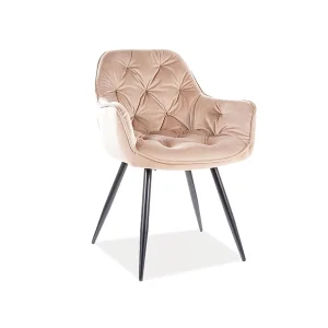 Krzesło cherry velvet czarny stelaż/beż bluvel 28