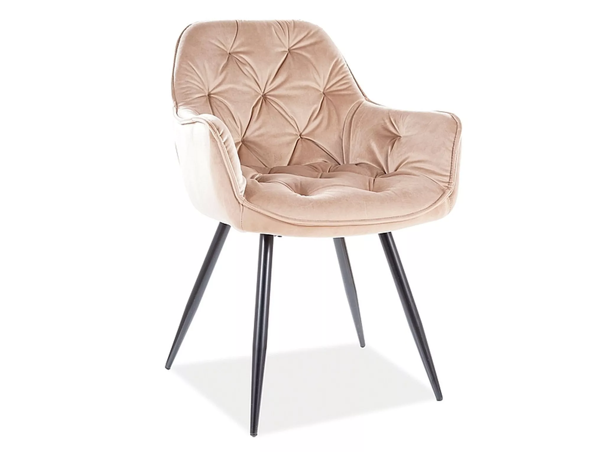 Krzesło cherry velvet czarny stelaż/beż bluvel 28