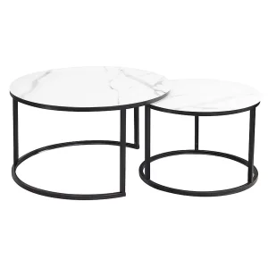 ława atlanta c biały mat efekt marmuru / czarny mat zestaw