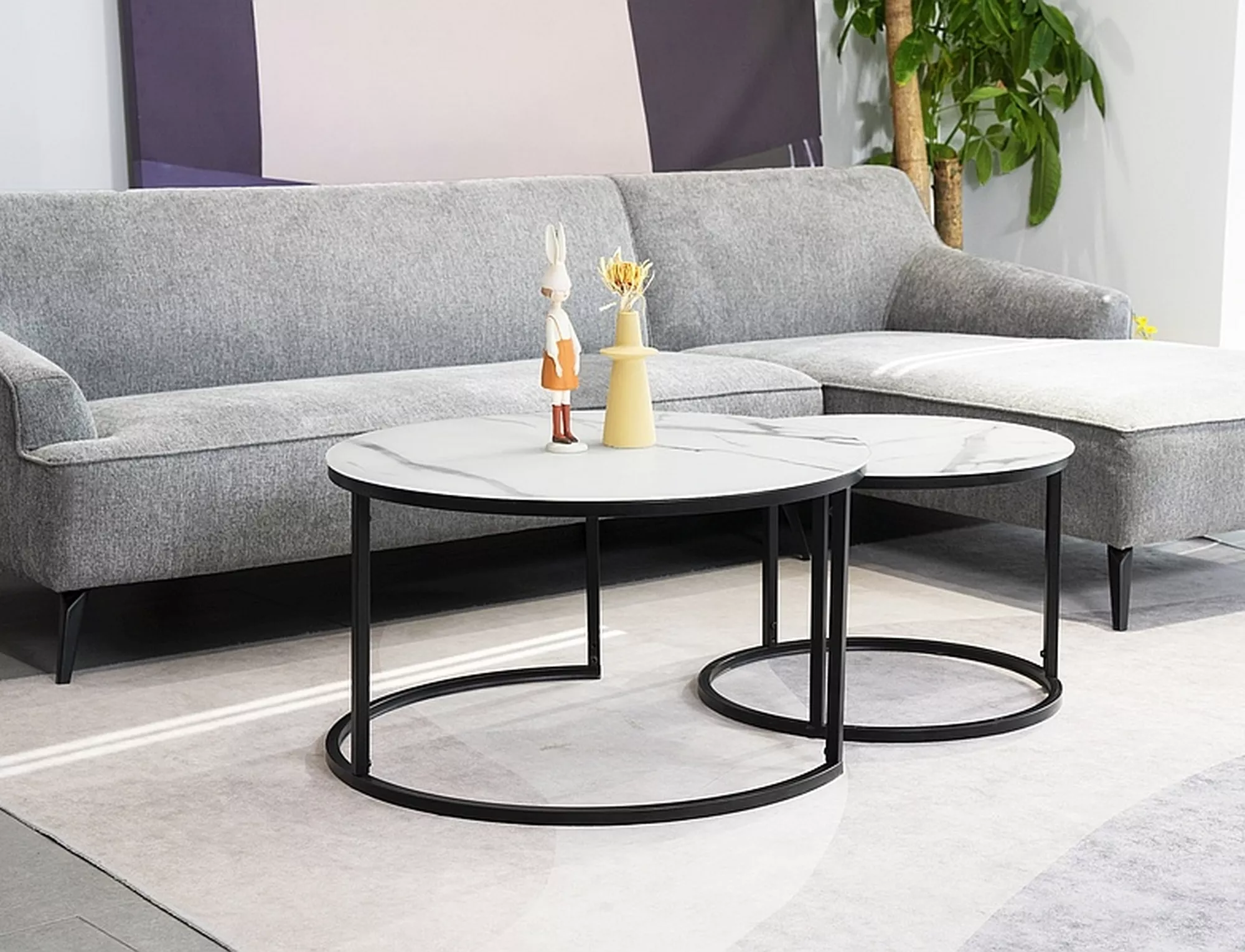 ława atlanta c biały mat efekt marmuru / czarny mat zestaw