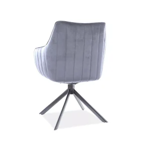 Krzesło azalia velvet czarny stelaż/szary bluvel 14