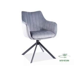 Krzesło azalia velvet czarny stelaż/szary bluvel 14