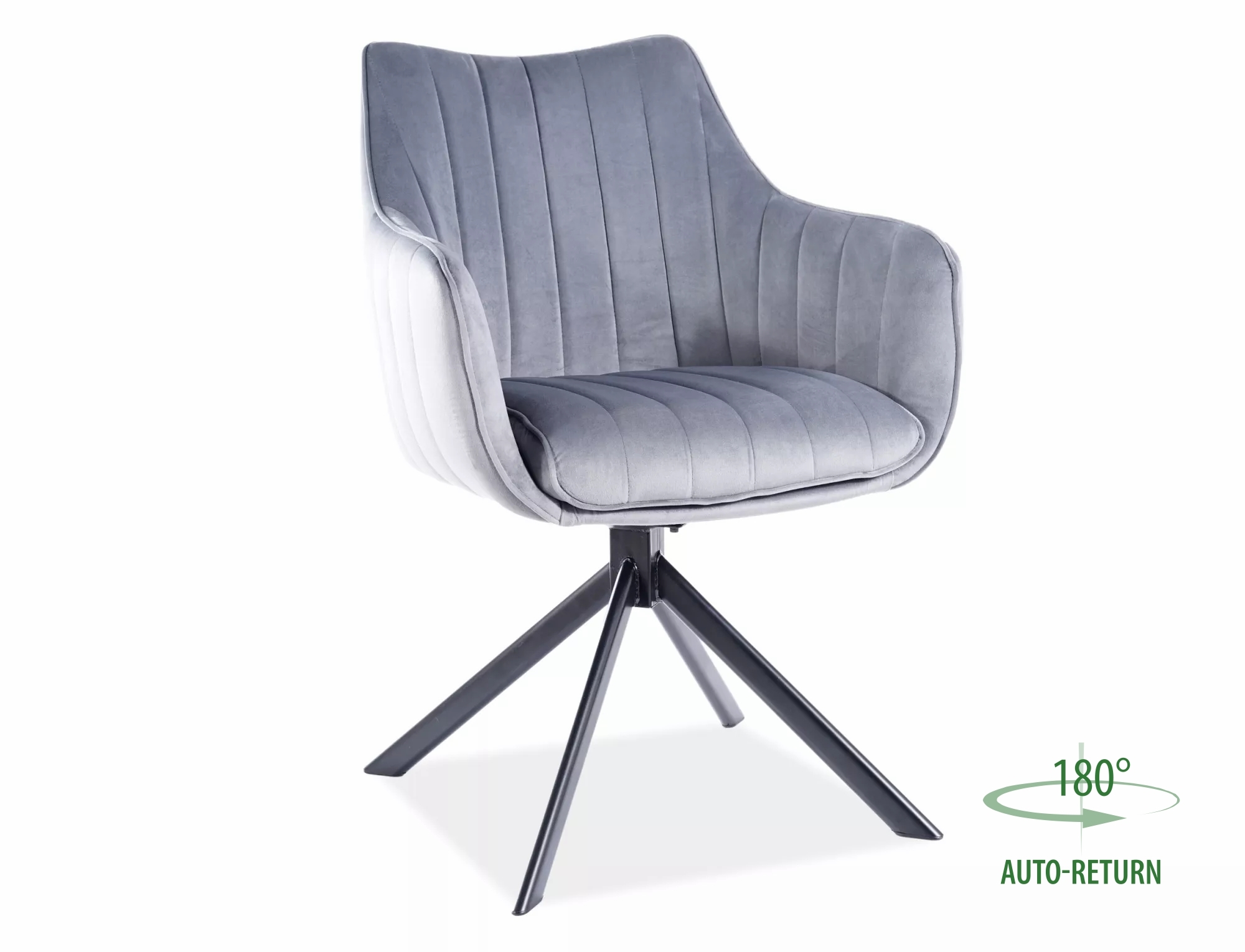 Krzesło azalia velvet czarny stelaż/szary bluvel 14