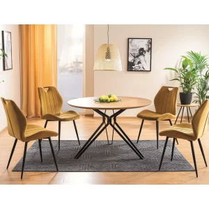 Krzesło arco velvet czarny stelaż / curry bluvel 68