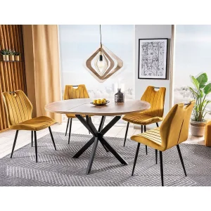 Krzesło arco velvet czarny stelaż / curry bluvel 68