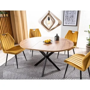 Krzesło arco velvet czarny stelaż / curry bluvel 68