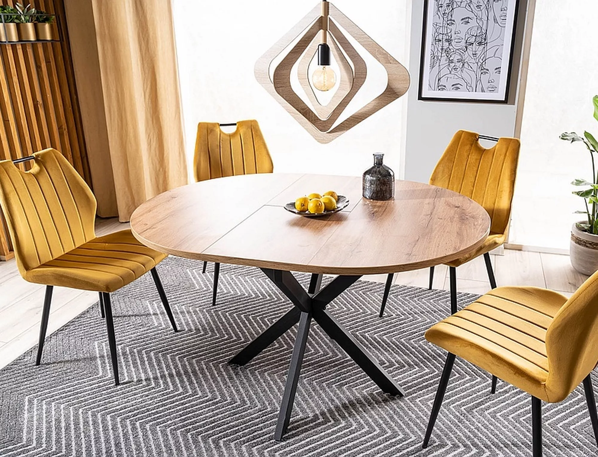 Krzesło arco velvet czarny stelaż / curry bluvel 68