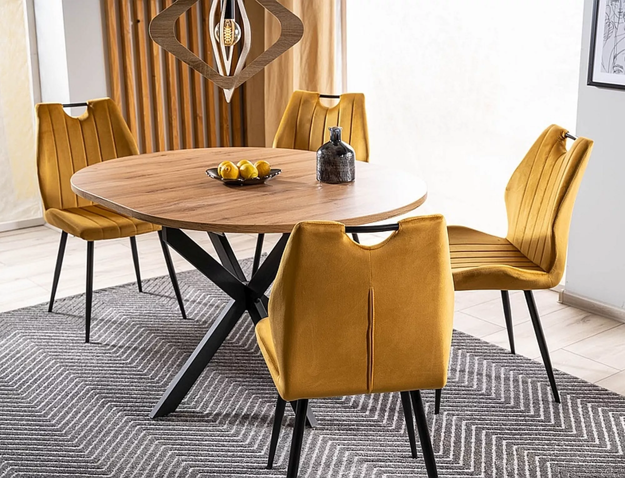 Krzesło arco velvet czarny stelaż / curry bluvel 68