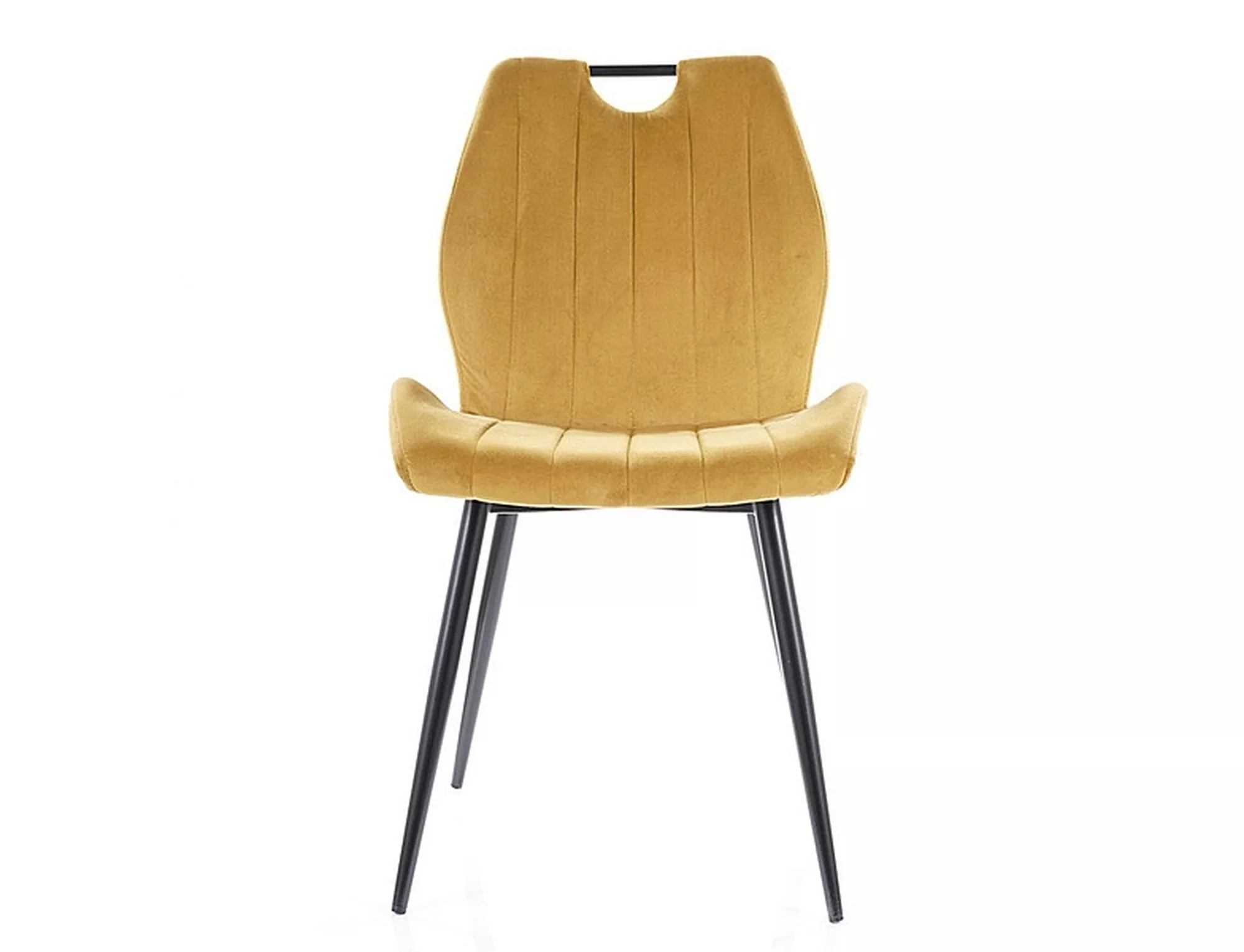 Krzesło arco velvet czarny stelaż / curry bluvel 68