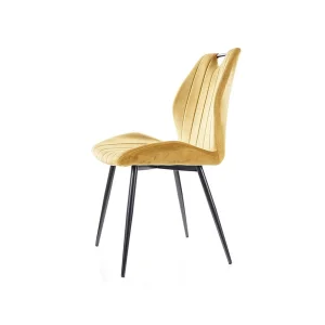 Krzesło arco velvet czarny stelaż / curry bluvel 68