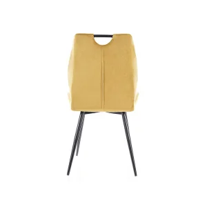 Krzesło arco velvet czarny stelaż / curry bluvel 68