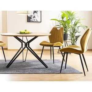 Krzesło arco velvet czarny stelaż / curry bluvel 68