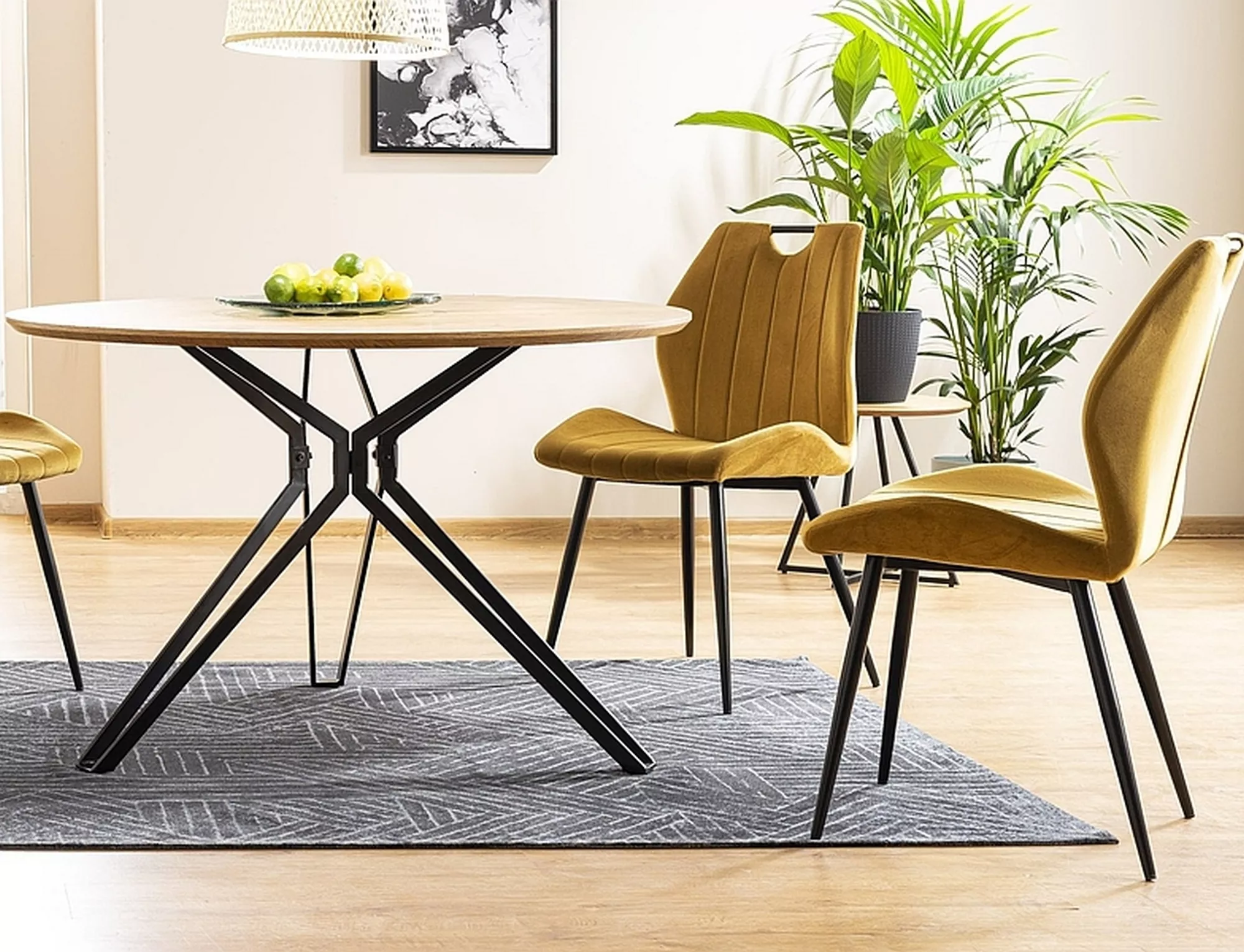 Krzesło arco velvet czarny stelaż / curry bluvel 68