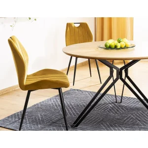 Krzesło arco velvet czarny stelaż / curry bluvel 68