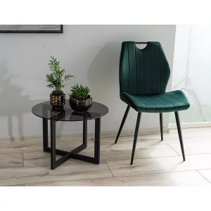 Krzesło arco velvet czarny stelaż / zielony bluvel78