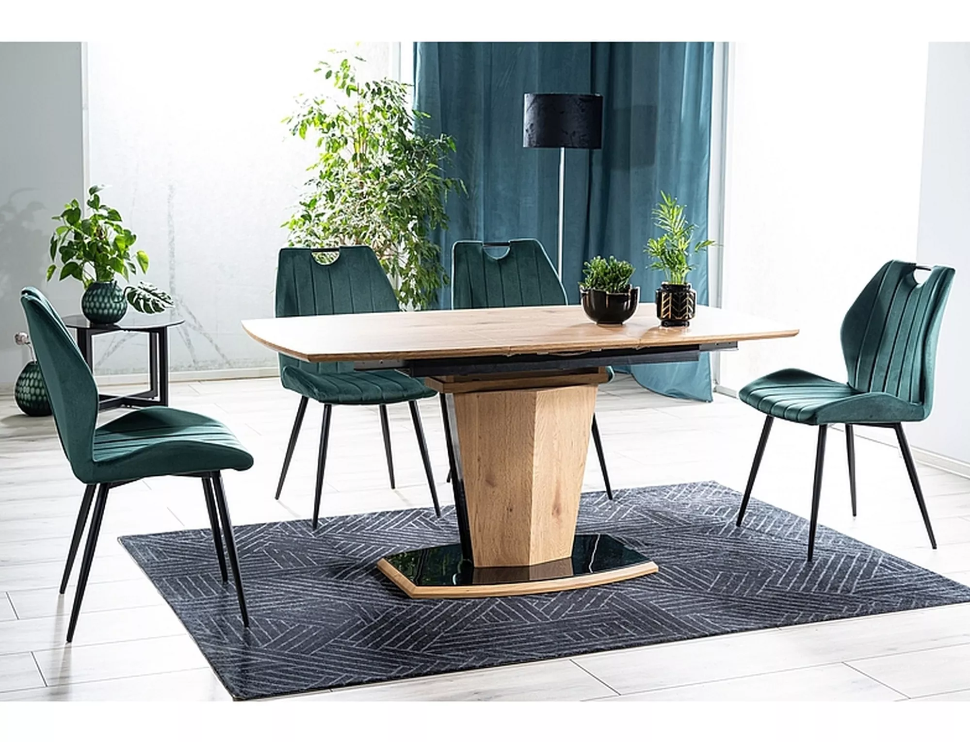 Krzesło arco velvet czarny stelaż / zielony bluvel78