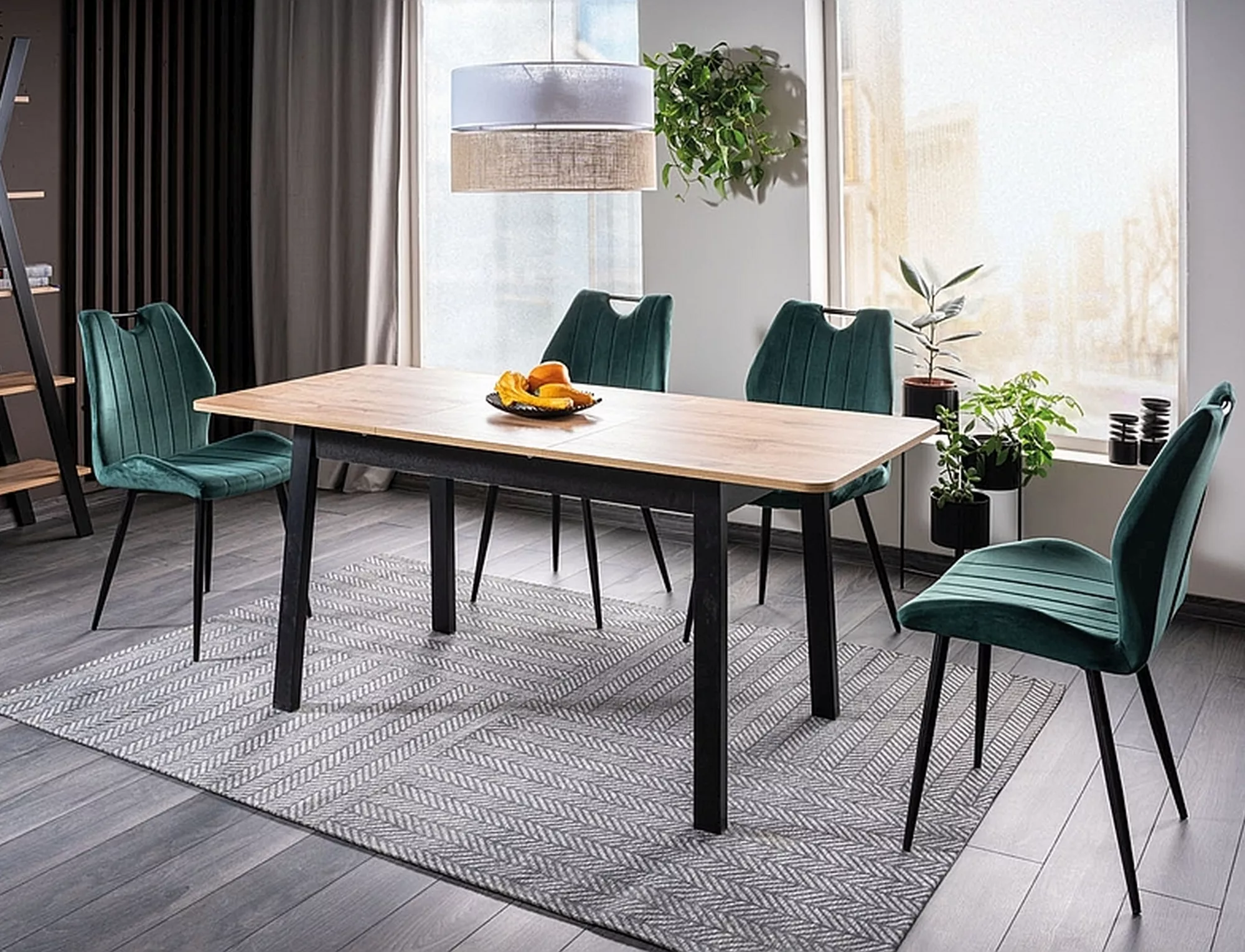 Krzesło arco velvet czarny stelaż / zielony bluvel78