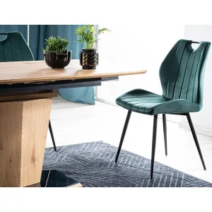Krzesło arco velvet czarny stelaż / zielony bluvel78