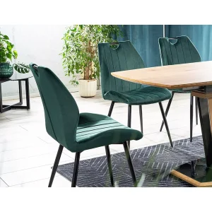 Krzesło arco velvet czarny stelaż / zielony bluvel78