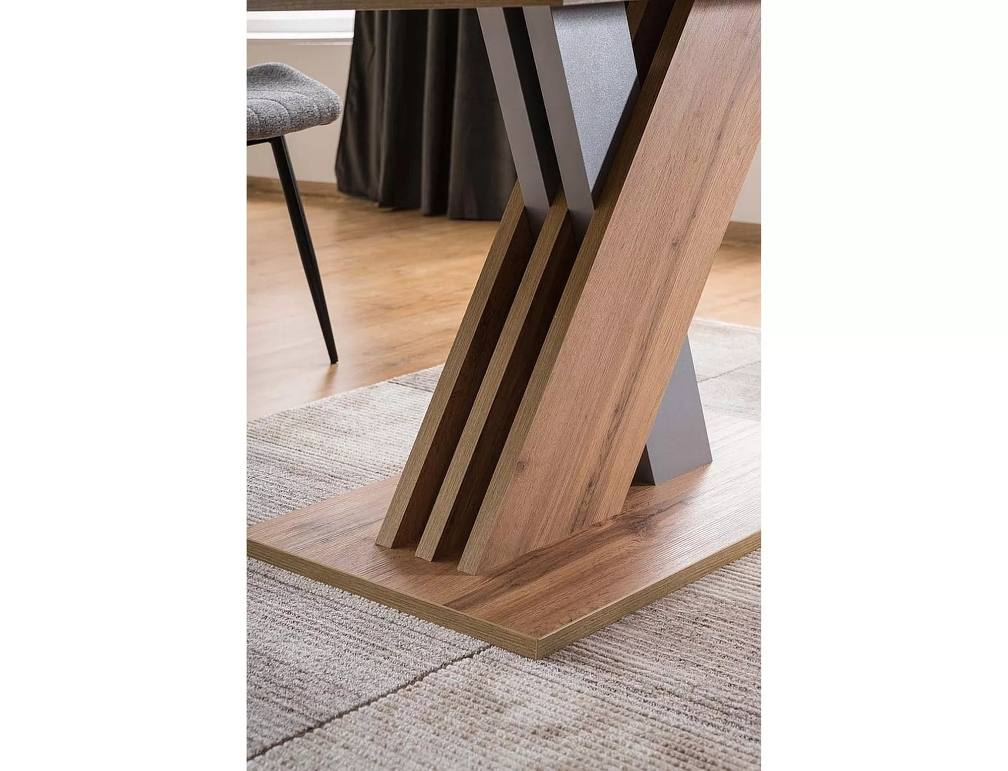 Stół exel dąb wotan / srebrny 140(180)x85 (d)