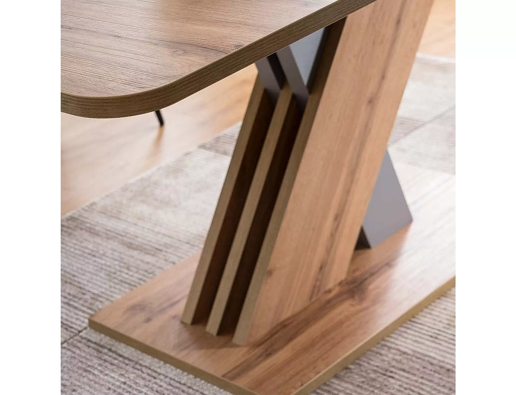 Stół exel dąb wotan / srebrny 140(180)x85 (d)