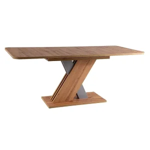 Stół exel dąb wotan / srebrny 140(180)x85 (d)