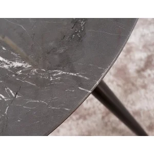 Stół cyryl ii czarny efekt kamienia/czarny/złoty stleaż fi100