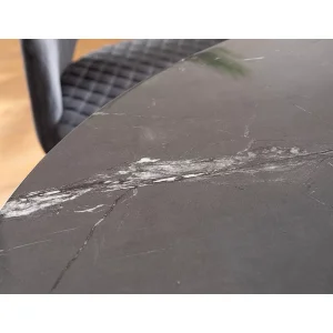 Stół cyryl ii czarny efekt kamienia/czarny/złoty stleaż fi100