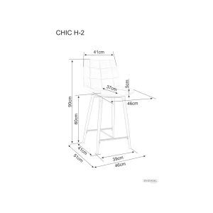 Półhoker chic h-2 velvet czarny stelaż / zielony bluvel 78