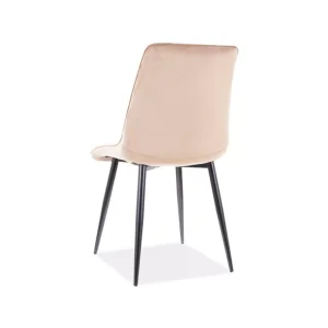 Krzesło chic velvet czarny stelaż / beż bluvel 28